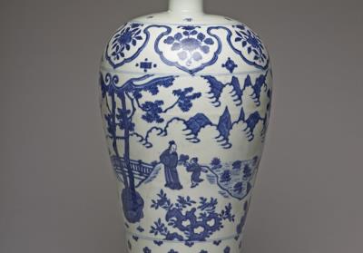 图片[2]-Meiping vase with landscape and figure decoration in underglaze blue, Ming dynasty, Wanli reign (1573-1620)-China Archive